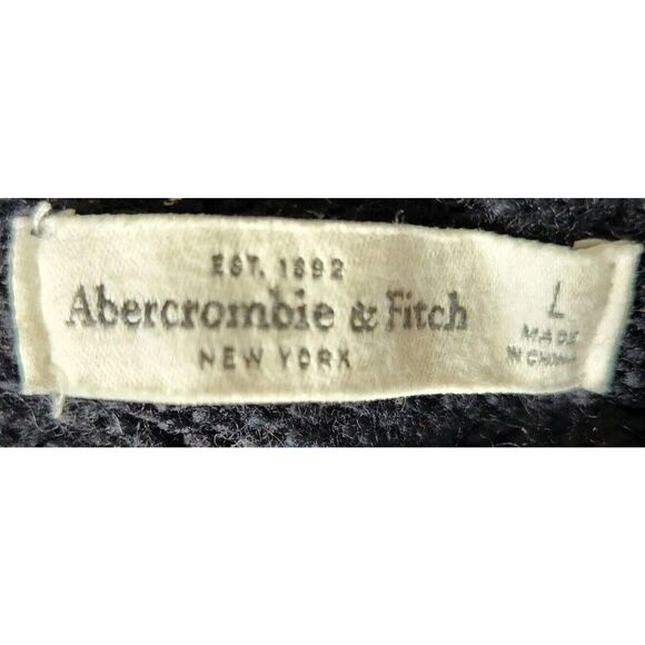 Abercrombie & Fitch Women's Knitted Sweater Black Snowflake Size Large Fuzzy - Picture 7 of 7